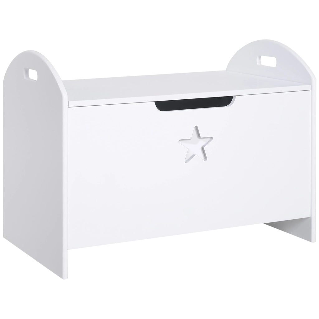 Baulino per bambini con coperchio di sicurezza ¨C zephmum ¨C 62x40x46,5 cm bianco