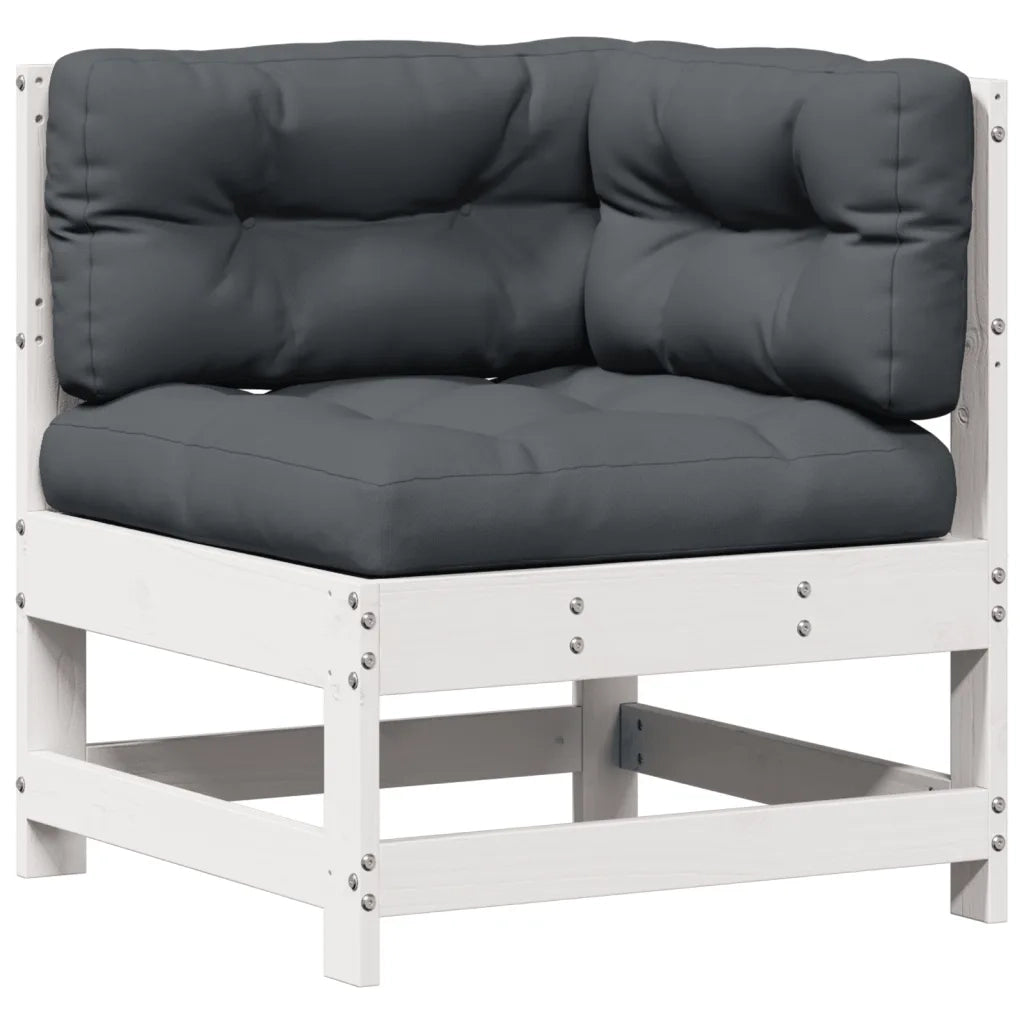 vidaXL Set Salotto Giardino 8pz con Cuscini Bianco Legno Massello Pino