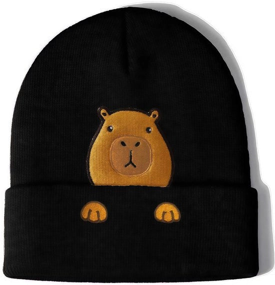 Cappibara muts, muts, regalo per donne e signore, cappibara giocose accessori, decorazione, berretto di lana con ricamo, regalo di Natale