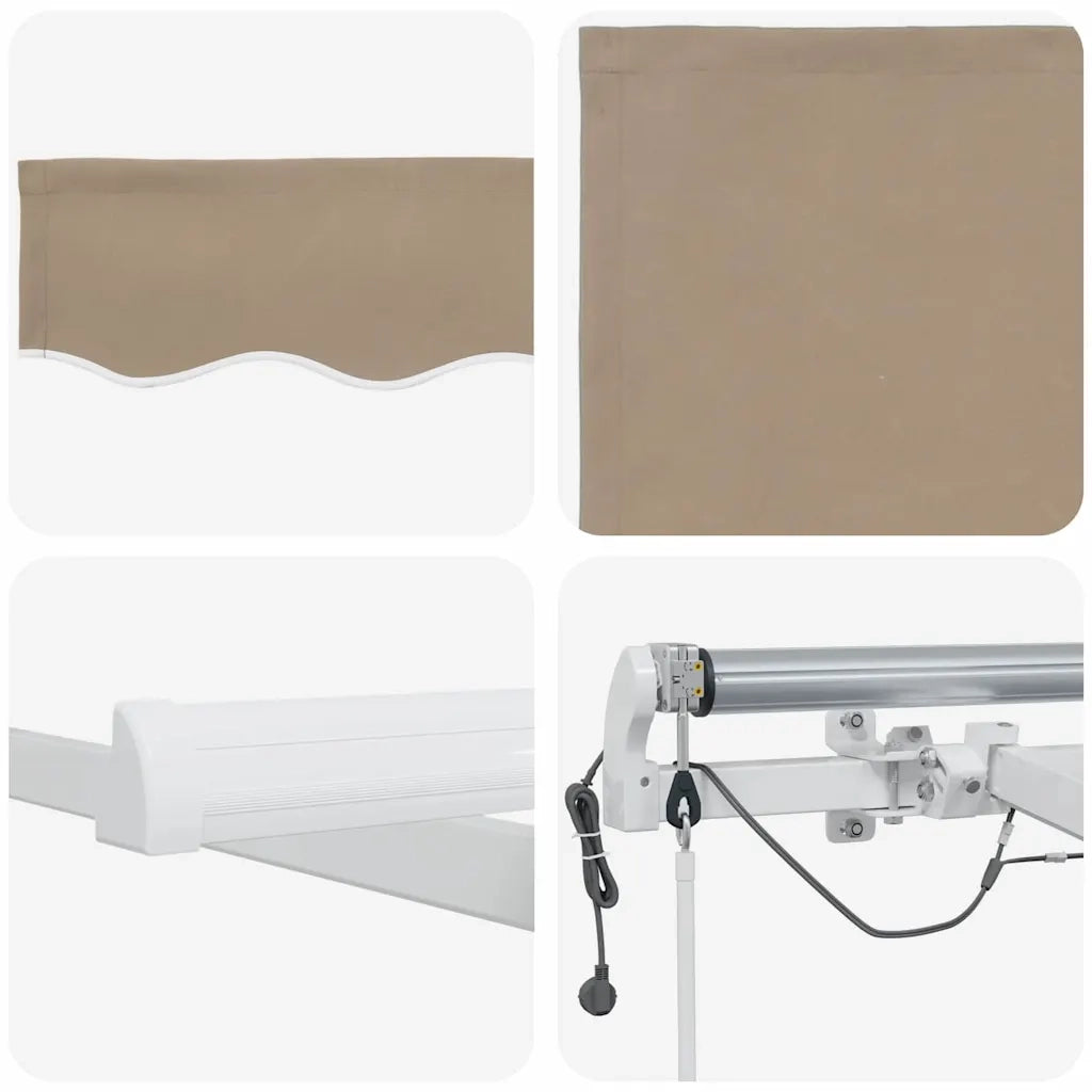 Tenda Retrattile Beige 350 x 250 cm Poliestere e Metallo 3330342