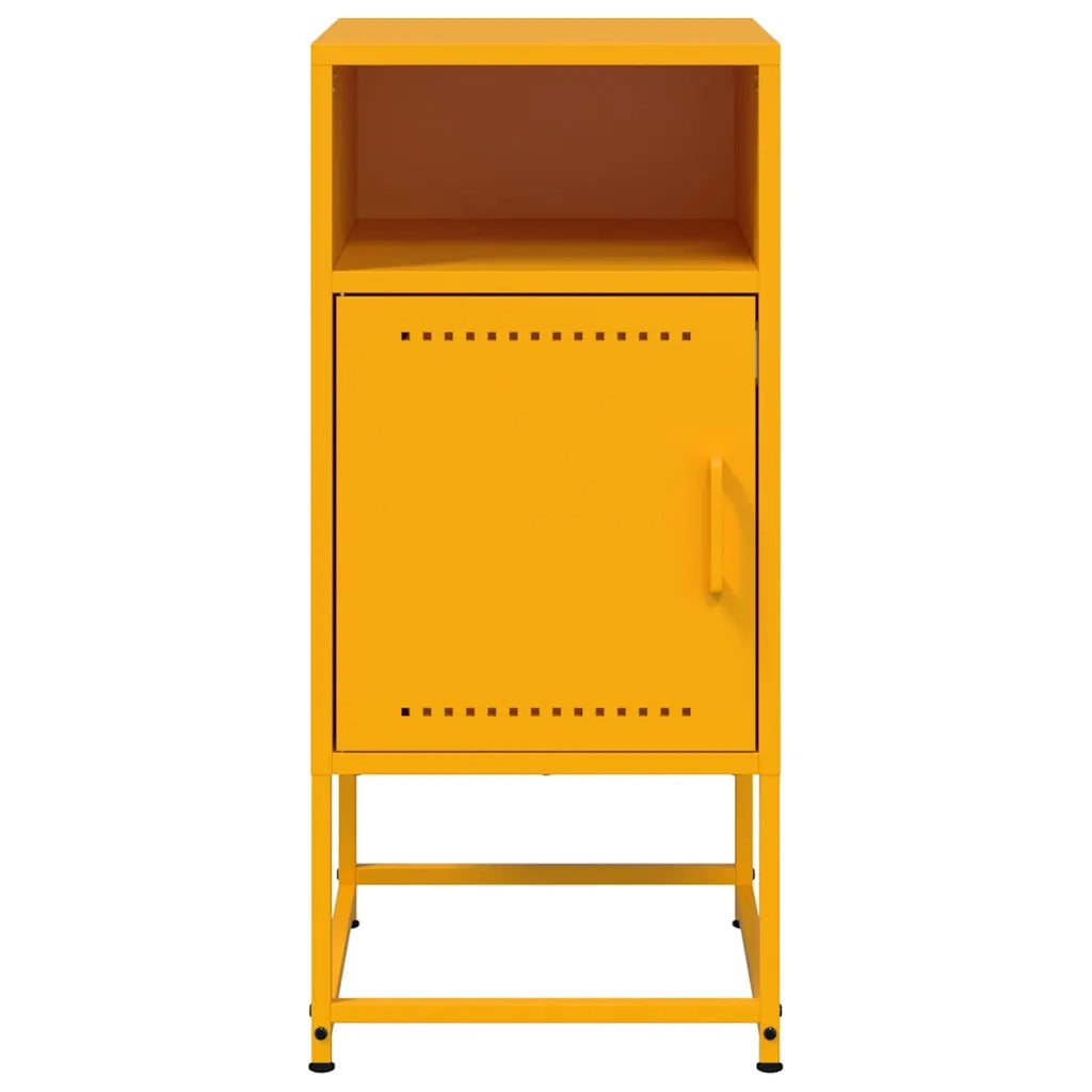 Comodini 2 pz Giallo Senape 36x39x78 cm in Acciaio