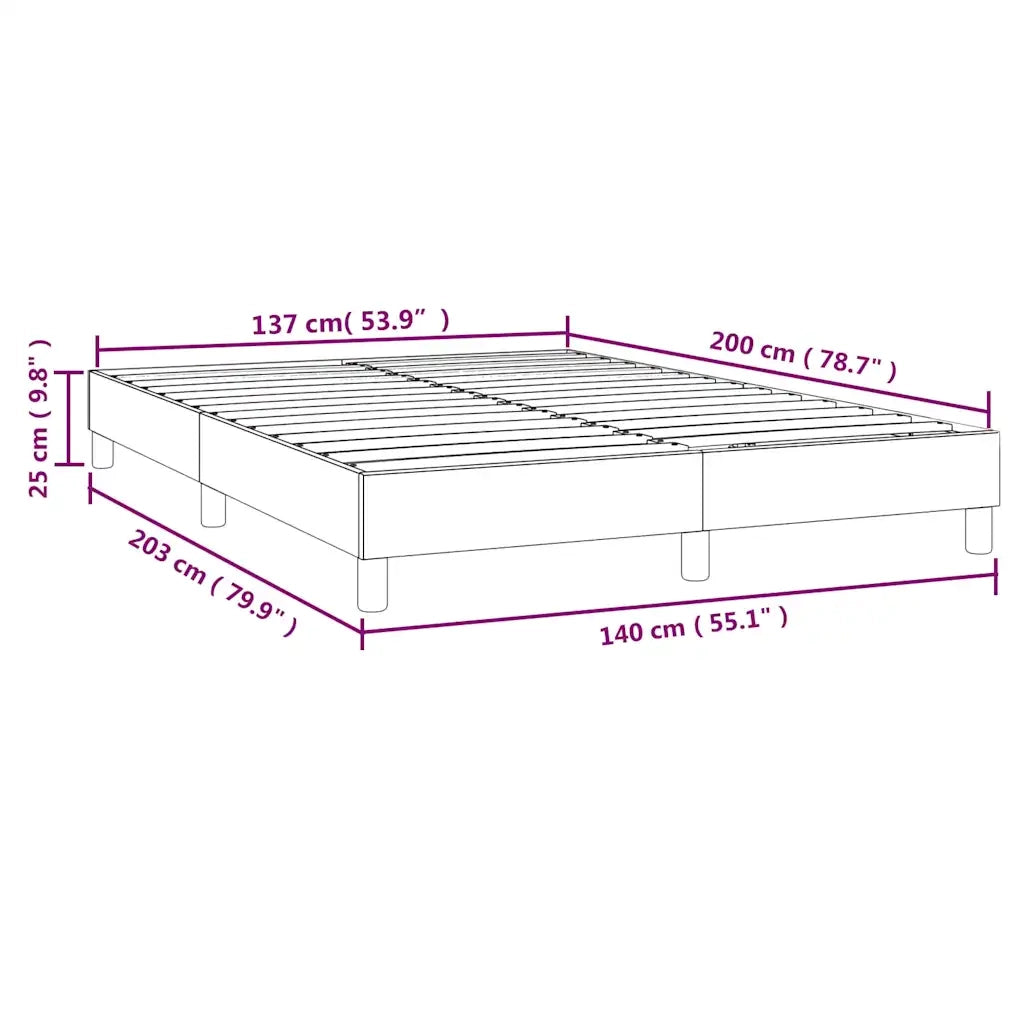 Struttura Letto a Rete a Molle Crema 140x200 cm in Tessuto 3120619