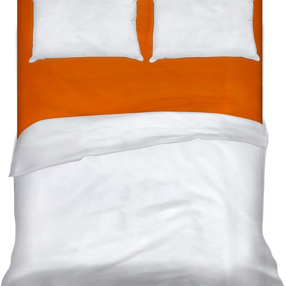 Lenzuolo letto sotto con angoli 100% puro cotone Made in Italy tinta unita Arancio - 2 Piazze