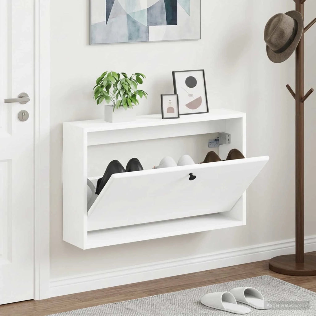 Mobiletto per Scarpe da Muro BREDA 71 x 17 x 43 cm Bianco 897505