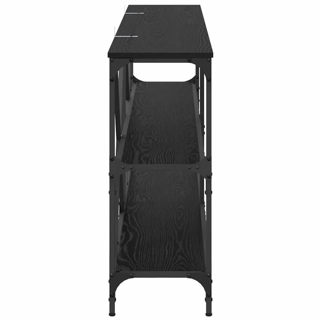 Tavolo consolle Rovere Nero 180 x 30 x 75 cm Legno multistrato 881907