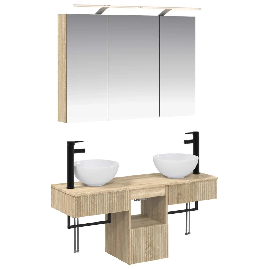 Set di Armadi da Bagno 4 pcs Rovere Sonoma 100 x 14,5 x 70 cm 3406257
