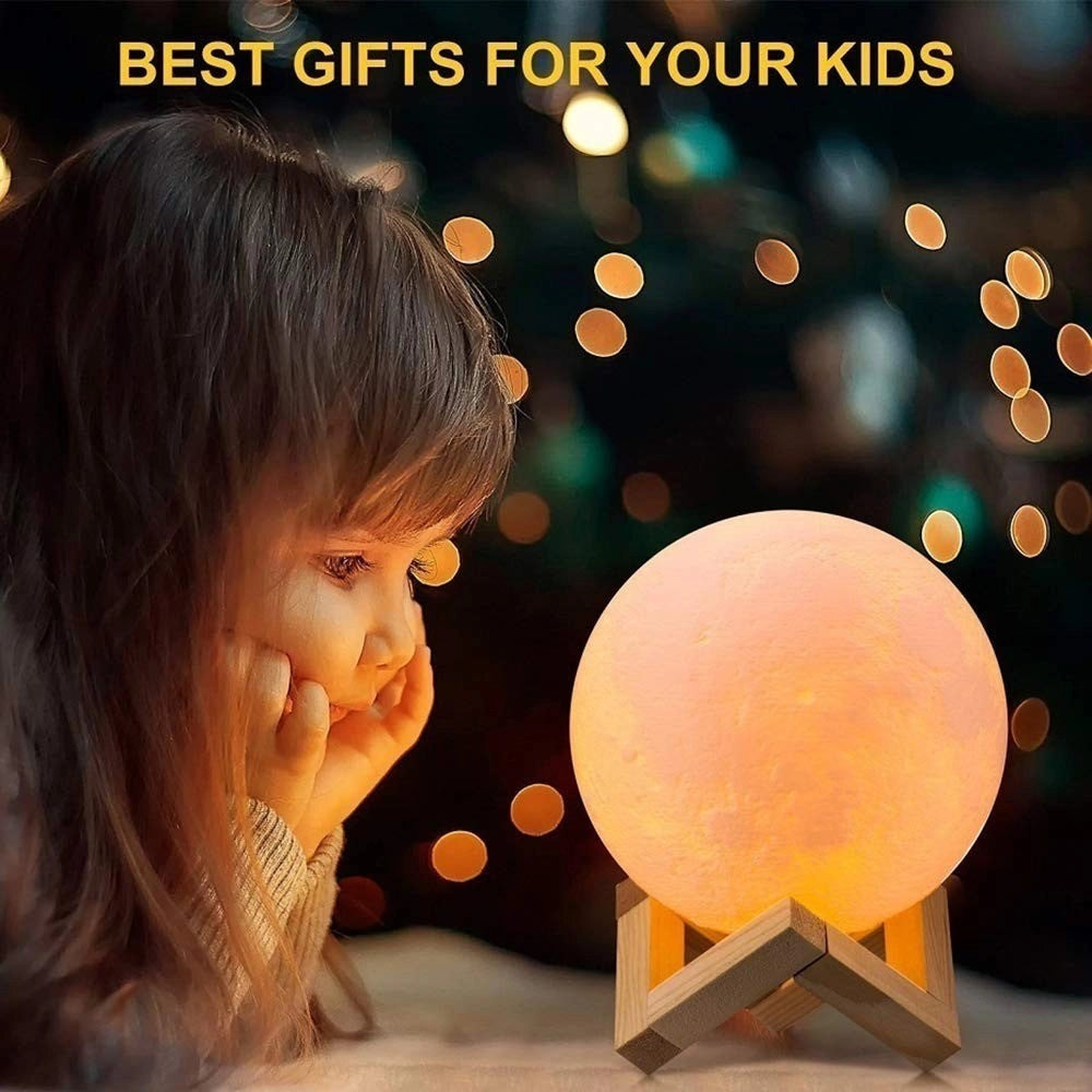 Trade Shop - Lampada Led 3d A Forma Di Luna Usb Luna Luce Regolabile Notturna Ricaricabile -
