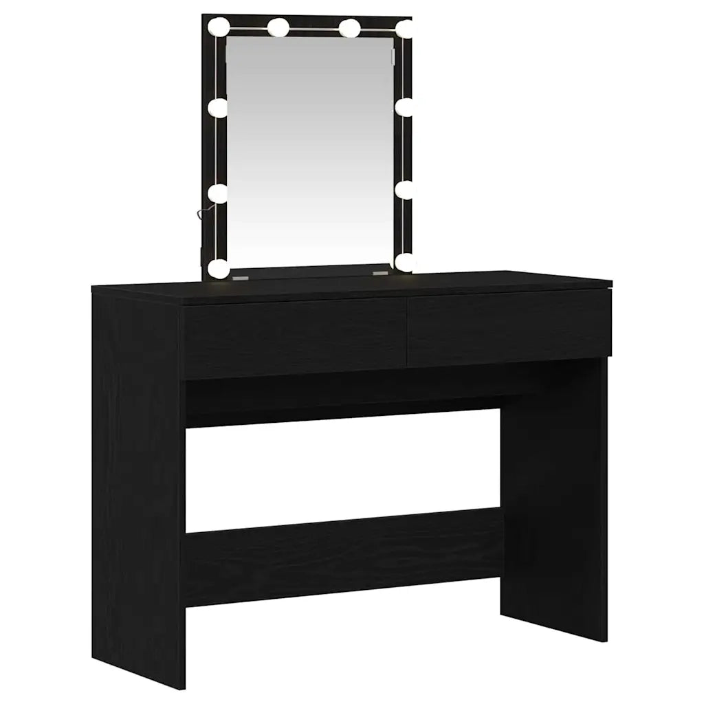 Toeletta | Tavolo da Trucco con cassetto Rovere Nero 100 x 40 x 130 cm