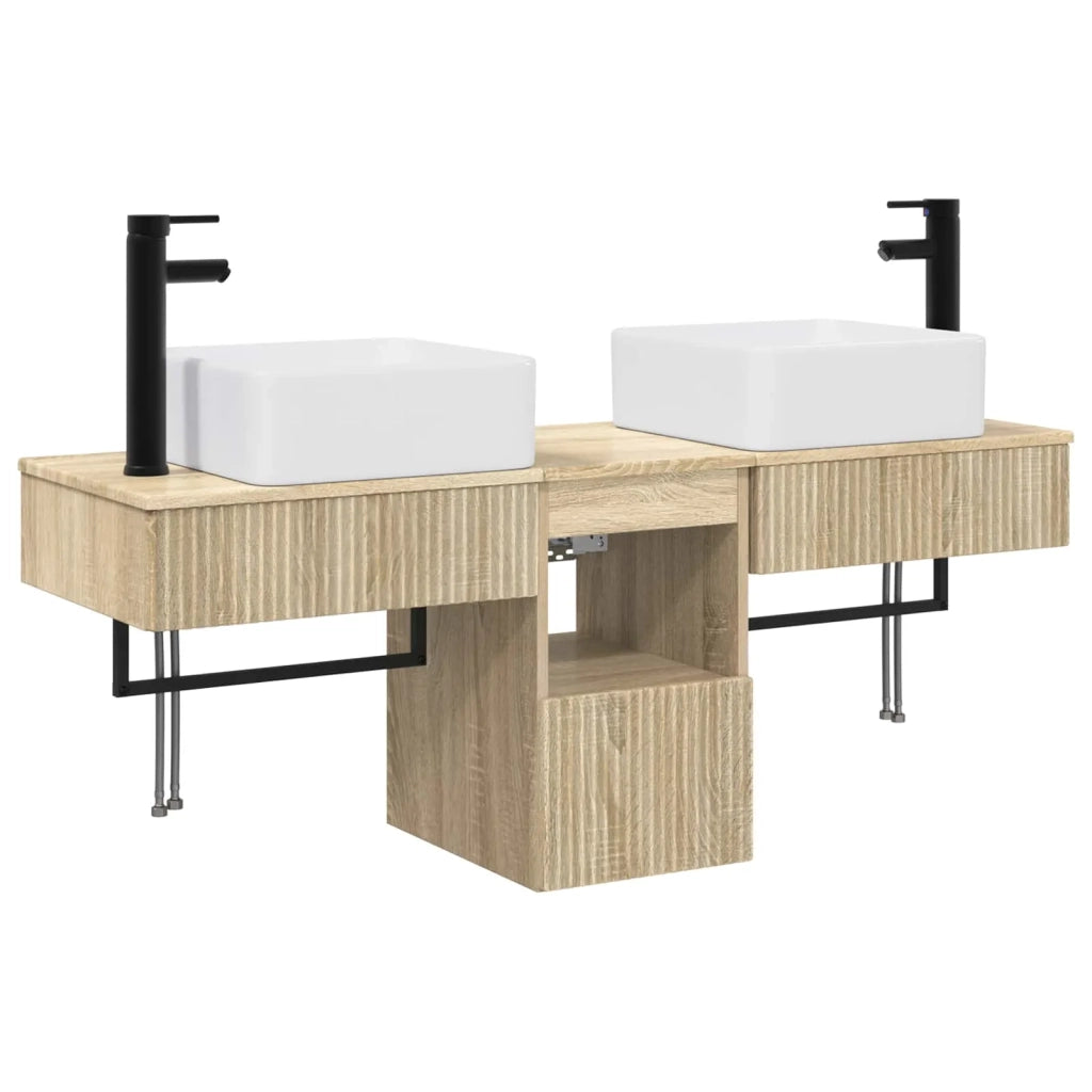 Set di mobili per il bagno 3 pz Rovere Sonoma 3405599