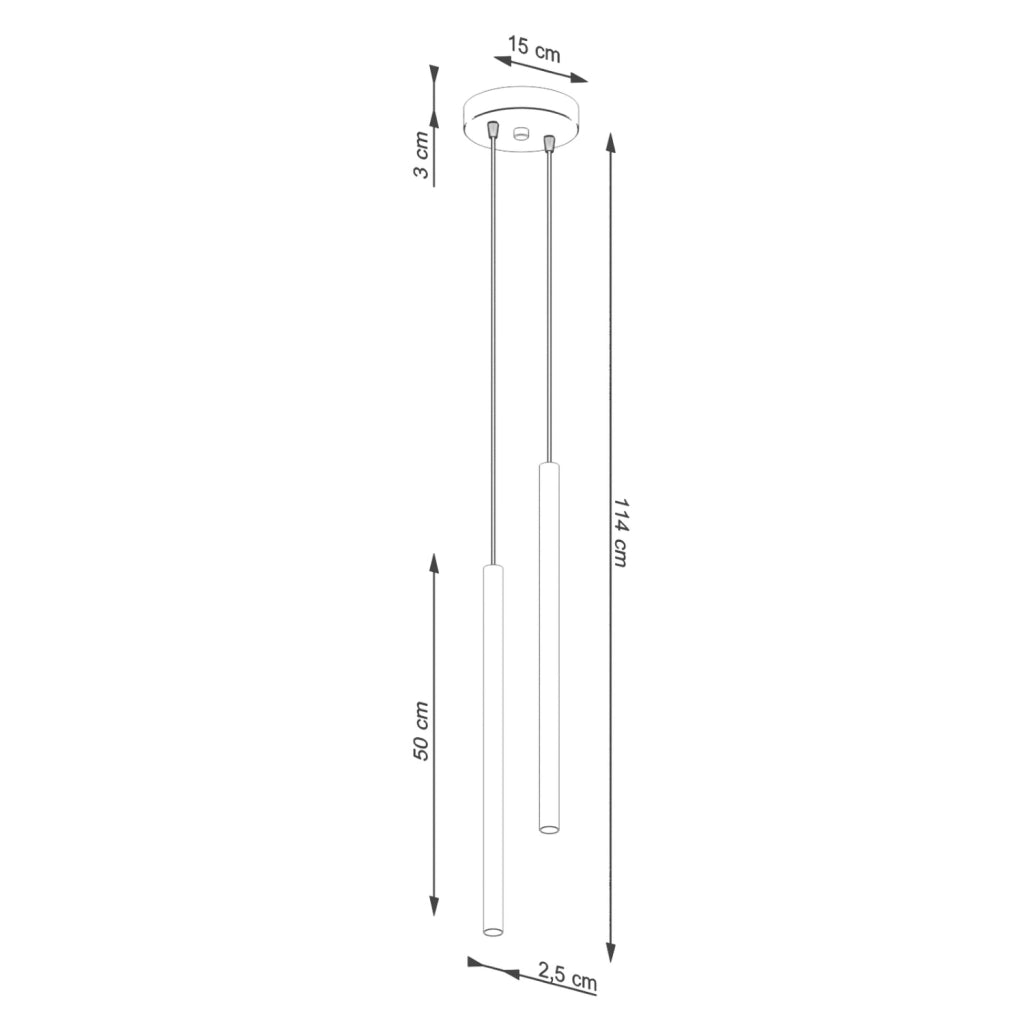 Lampada a sospensione moderna beige Ø15 doppia 2xG9 VELINO