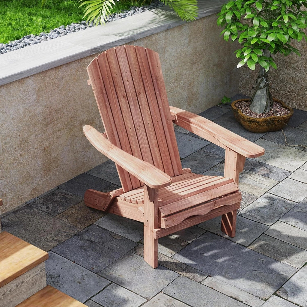 Set di 2/4 Sedie Adirondack Pieghevoli, Sedia da Esterno con Telaio in Legno di Abete, Schienale Alto e Braccioli Ergonomici, Sedia Adirondack per Patio Giardino Cortile Campeggio (1, Giallo)