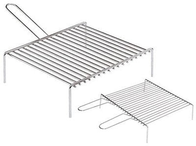 GRATICOLE GRIGLIE IN ACCIAIO CROMATO PER CAMINO BARBECUE CM.30X30 MANICO SINGOLO