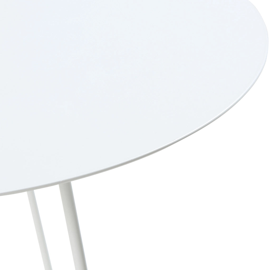 Tavolino Nopimi con Piano Rotondo e Gambe a Forcina 45 x Ø43 cm - Bianco Opaco [en.casa]