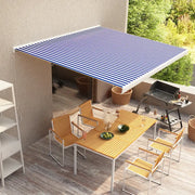 Tenda a Cassonetto Manuale 350x250 cm Blu e Bianca 3052671