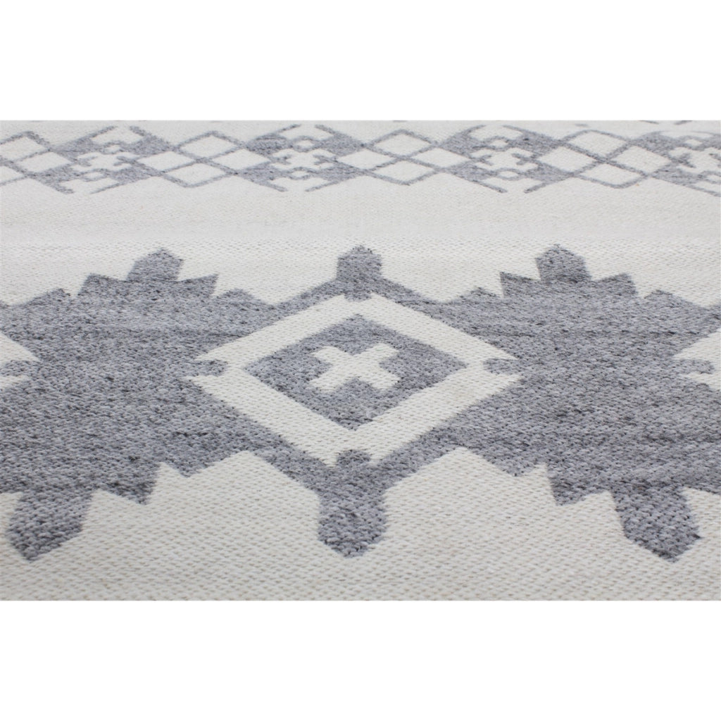 Tappeto Mirage in lana e viscosa grigio e avorio 80x150 cm