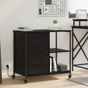 Cabina con Stazione di Ricarica Rovere Nero 76 x 41 x 72 cm 859835