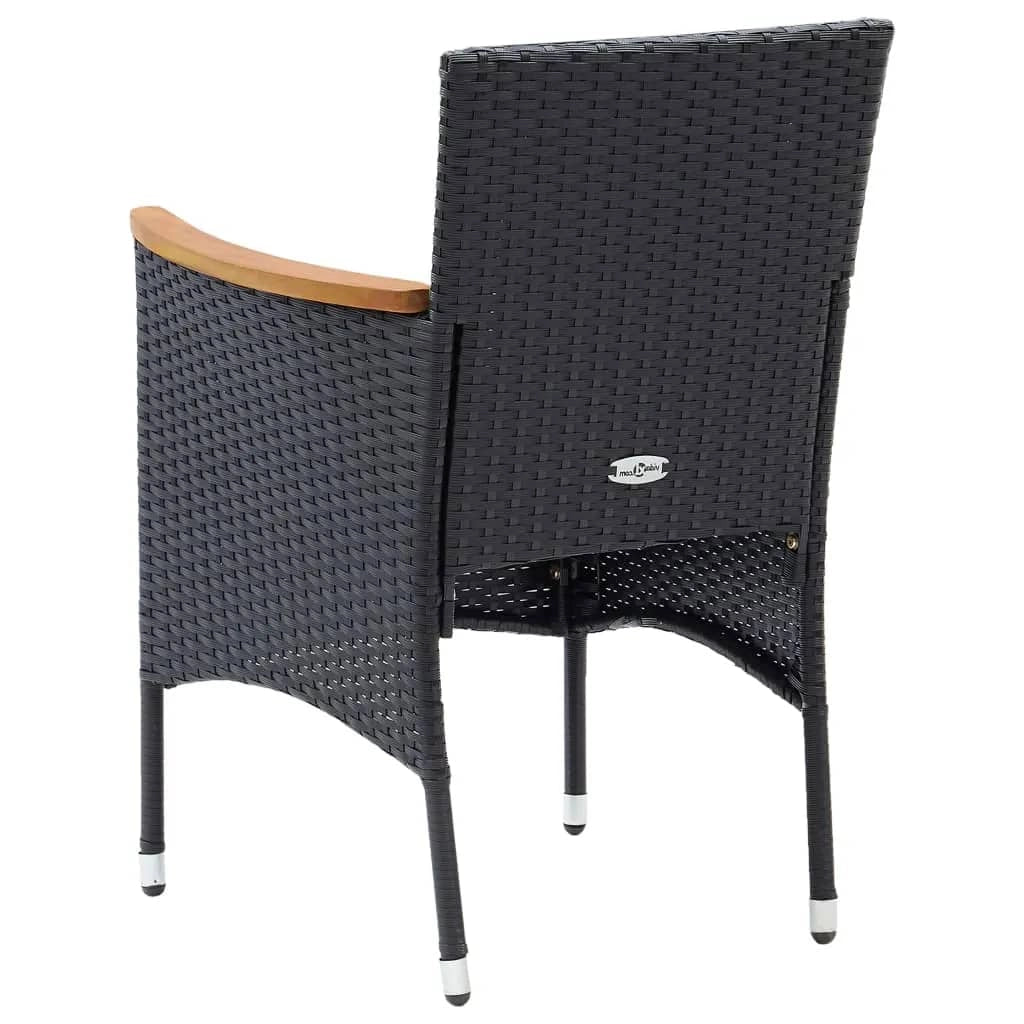 Set da pranzo da giardino in resina intrecciata nera da 9 pezzi e cuscini 02_0014918