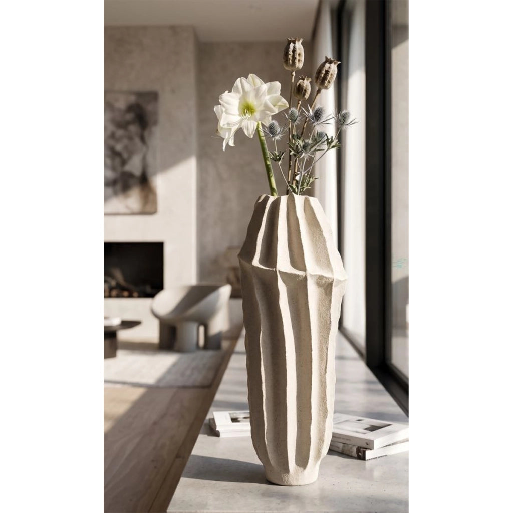 Vaso decorativo in poliresina effetto sabbia