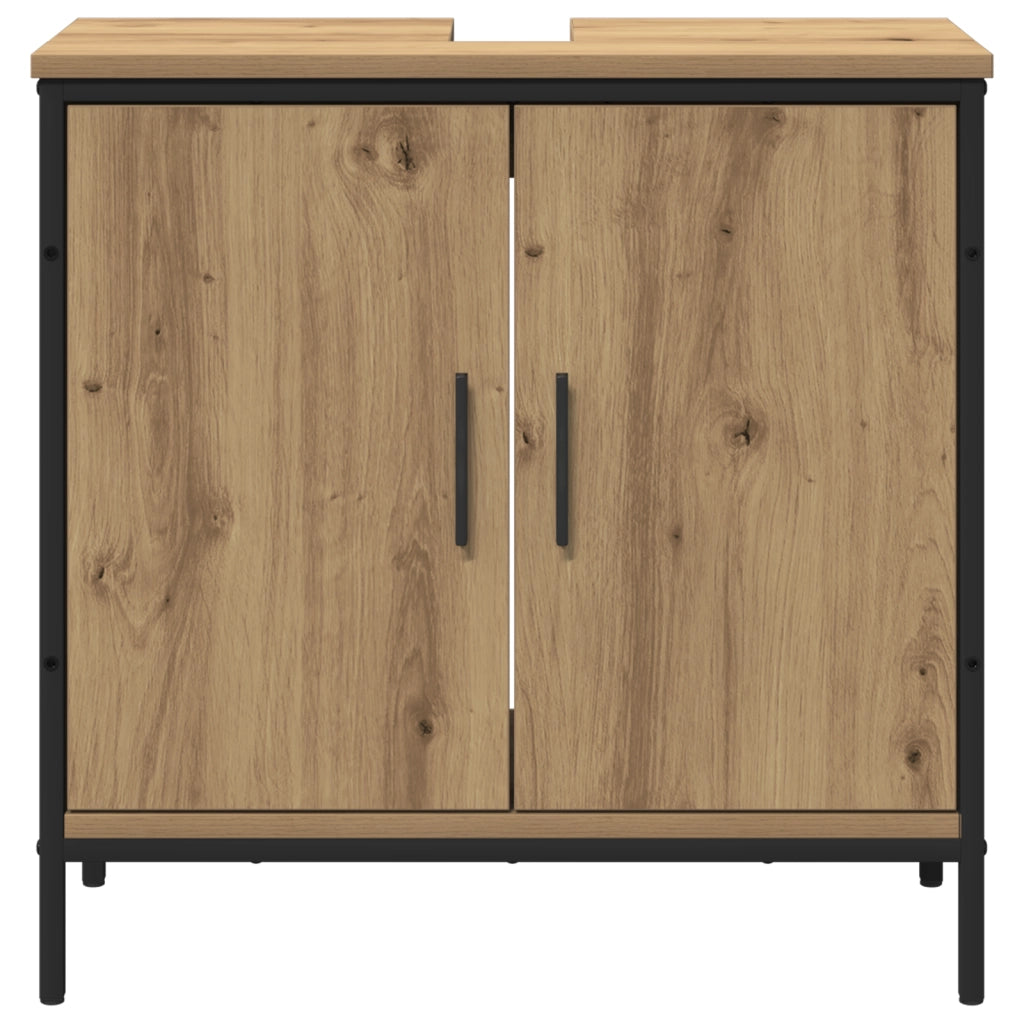 Set di mobili per bagno 2 pezzi in legno ingegnerizzato rovere artisan