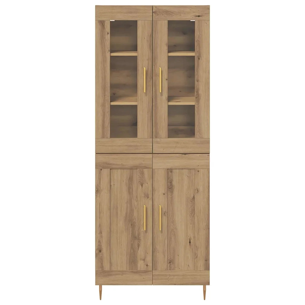 Credenza 2 pcs Rovere artigianale Legno multistrato
