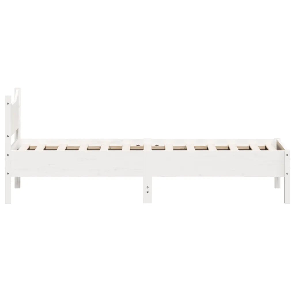 Letto senza Materasso Bianco 90x200 cm Legno Massello di Pino 844738