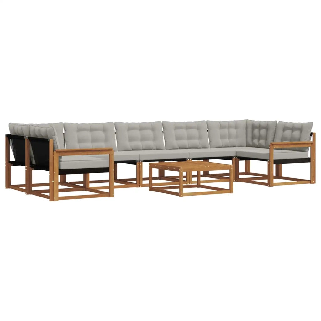Set di divani da esterno 8 pcs Grigio Naturale e Chiaro 3369282