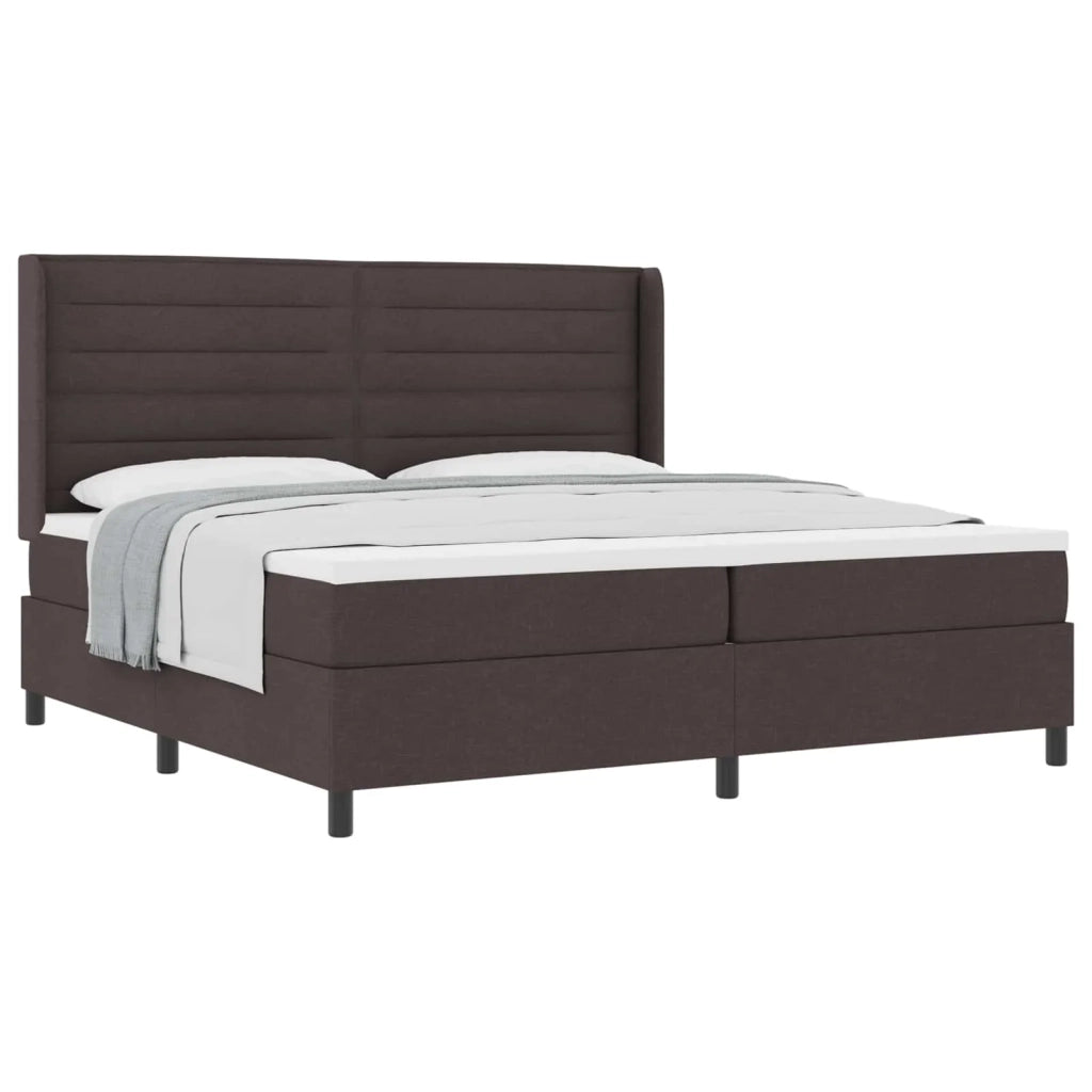 Letto a molle con materasso Marrone Scuro 200 x 200 cm Tessuto 3341605