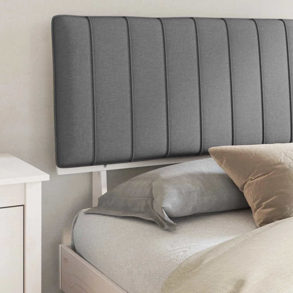 Letto con Testiera Rivestita Grigio chiaro 180 x 200 cm