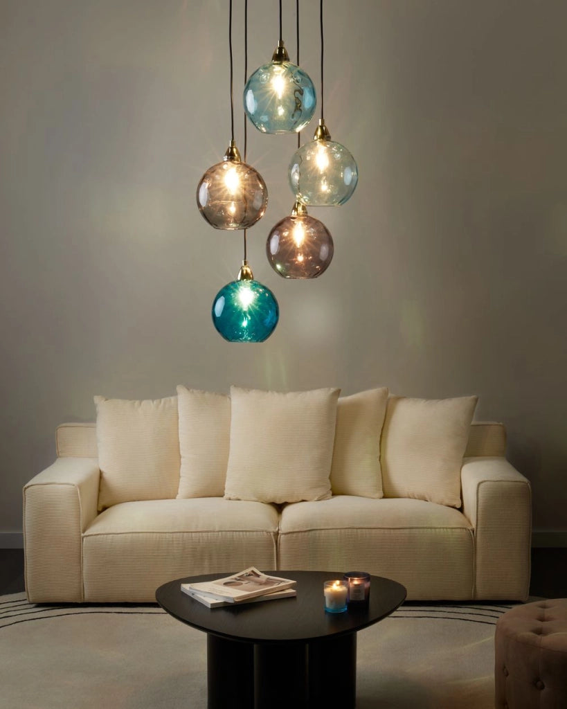 Lampadario in metallo ferro vetro soggiorno stile moderno stile moderno blu glamour soggiorno sala da pranzo camera