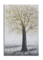 Dipinto su Tela Tree Simple 80x3,8x120 cm in Legno di Pino e Canvas Multicolor