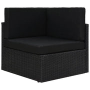 Divano ad Angolo Modulare in Polyrattan Nero cod mxl 63982