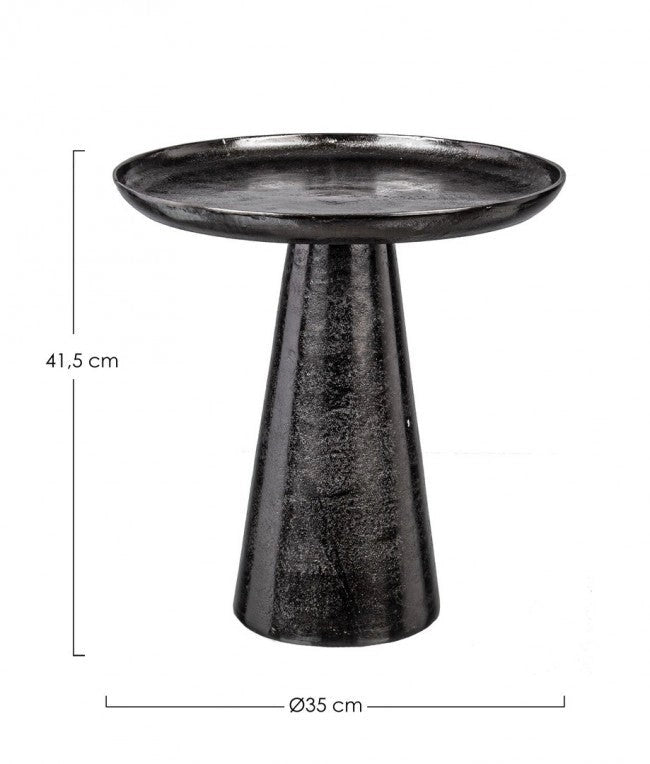 Tavolino Kulvir Nero D35 in Alluminio