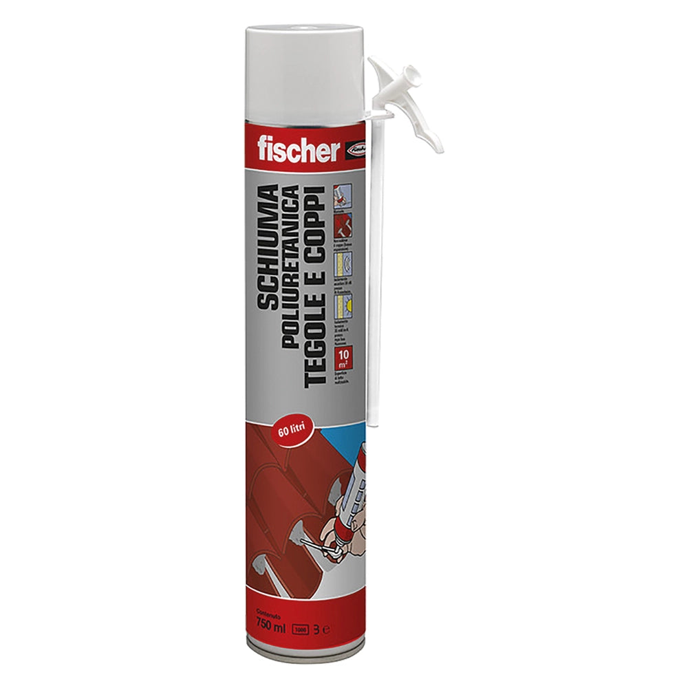 SCHIUMA POLIURETANICA 'TEGOLE E COPPI' PU T 750 ml 750 - manuale- 12 pezzi  - FISCHER