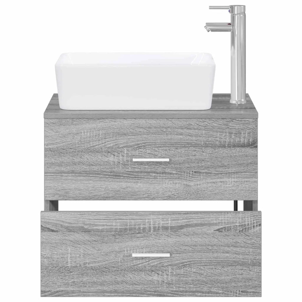 Set di mobili per il bagno Sonoma grigio Legno ingegnerizzato 3404395