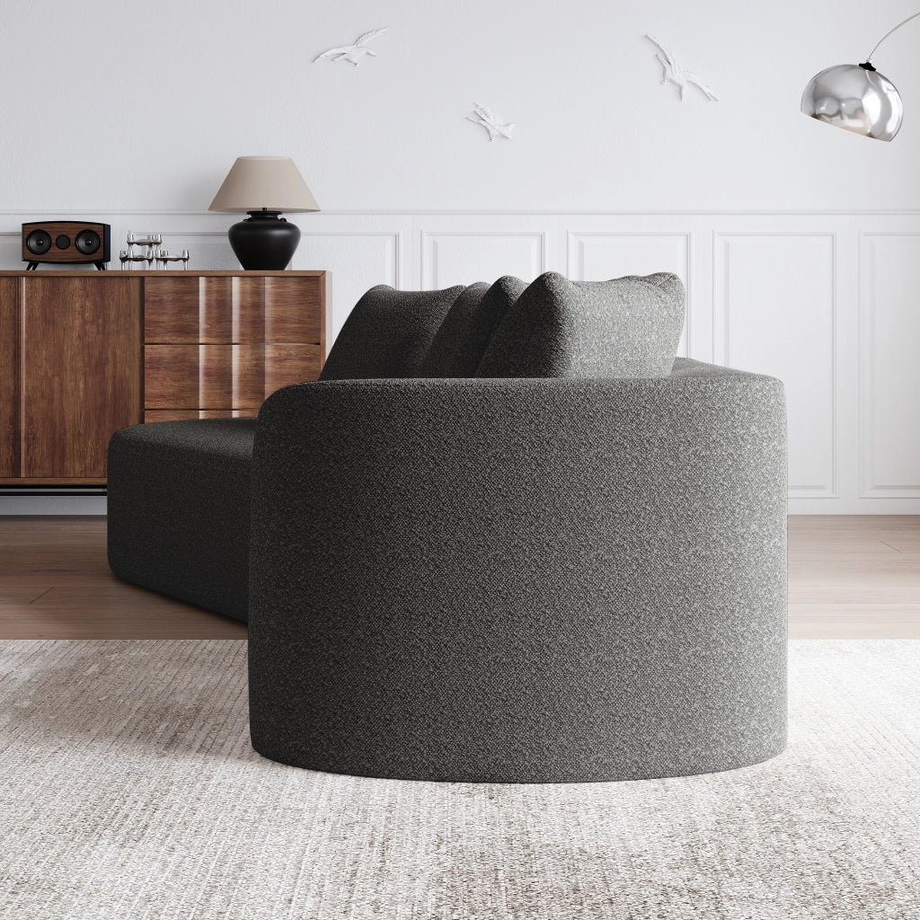Divano in chenille moderno - Zephmum - Extra largo e profondo, 4 posti, con 4 cuscini decorativi