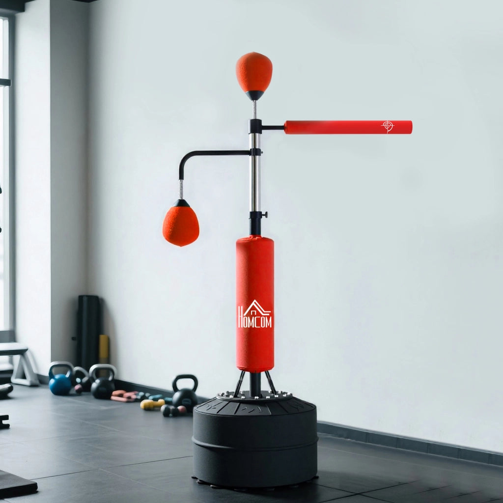 Saco da Boxe Regolabile in Altezza con Base Gonfiabile ¨C zephmum ¨C Rosso 88x50x160-230 cm