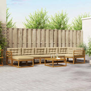 Set di divani da esterno con cuscino 8 pcs Naturale e Beige 3367916