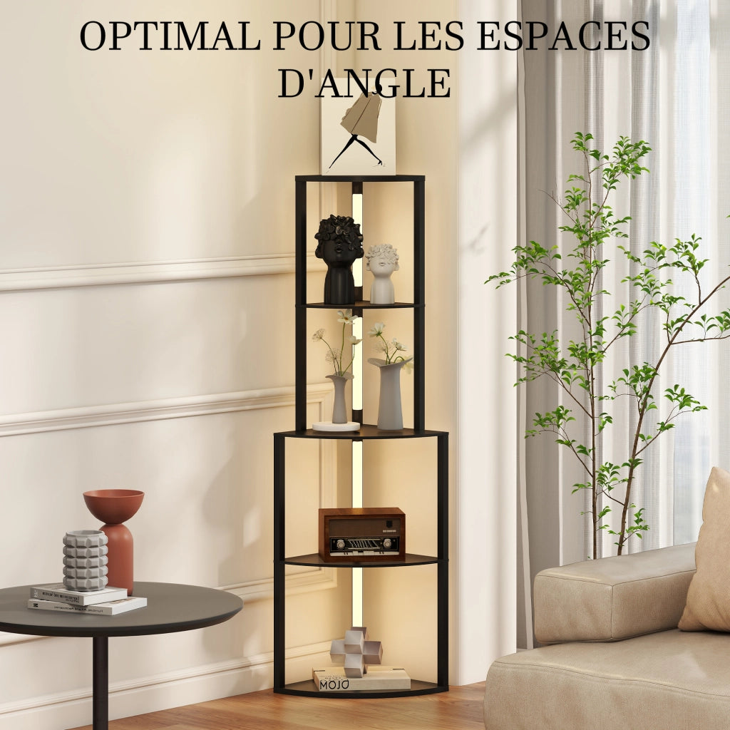Lampada da terra con ripiani ¨C zephmum ¨C nero 55.5x39.5x163 cm