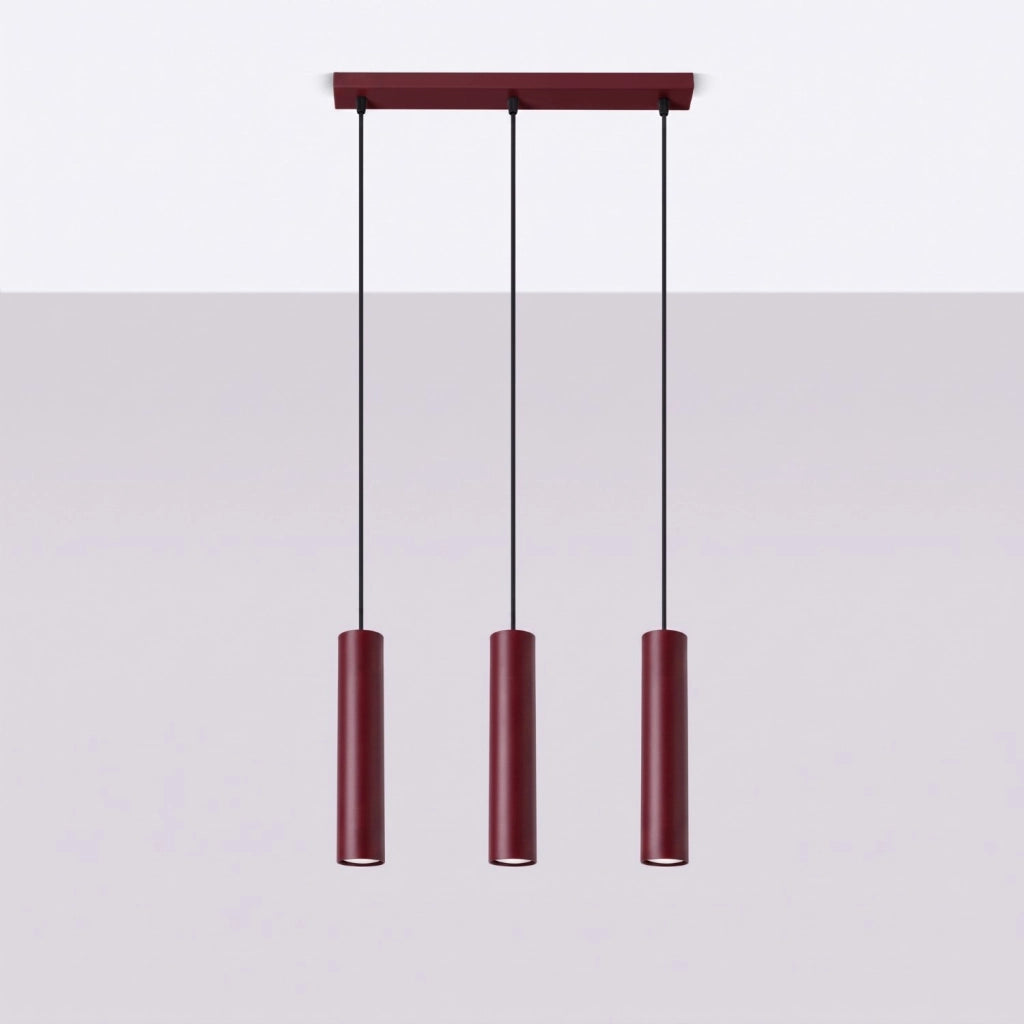 Lampada a sospensione LAGOS 3L bordeaux