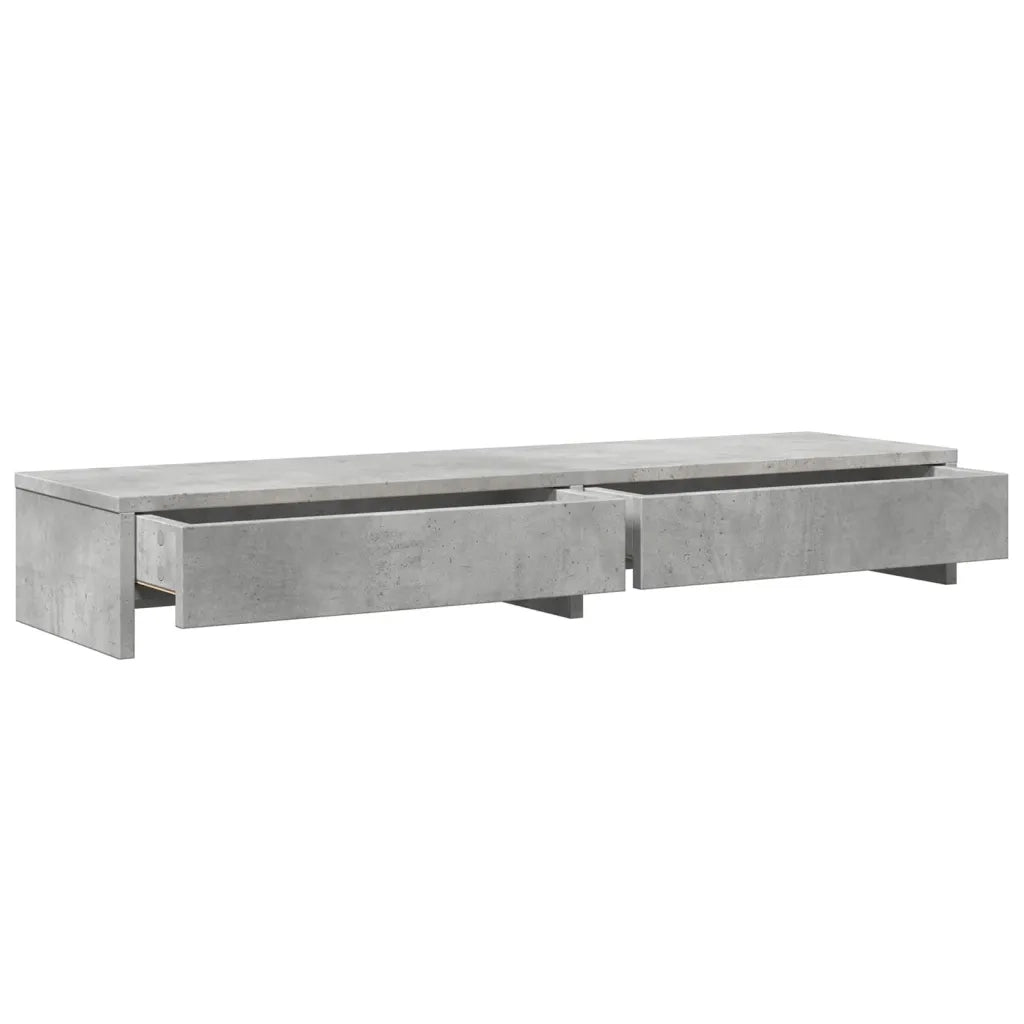 vidaXL Supporto Monitor con Cassetti Grigio 100x27x15 cm in Truciolato