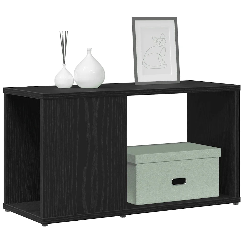 Mobile Porta TV Rovere Nero 60x24x32 cm in Legno Multistrato