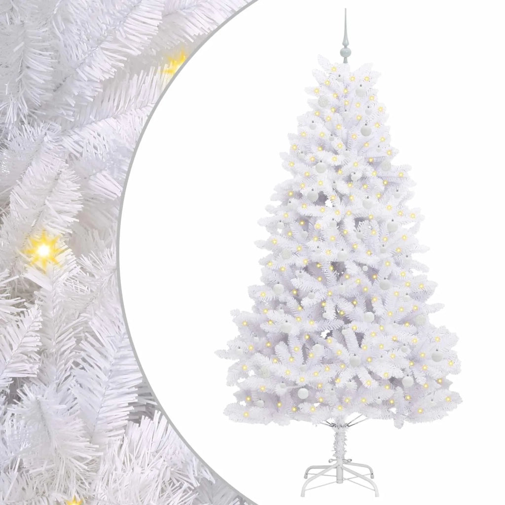 Albero di Natale | Decorazioni natalizie Artificiale con Rami Pieghevoli Bianco 240 cm