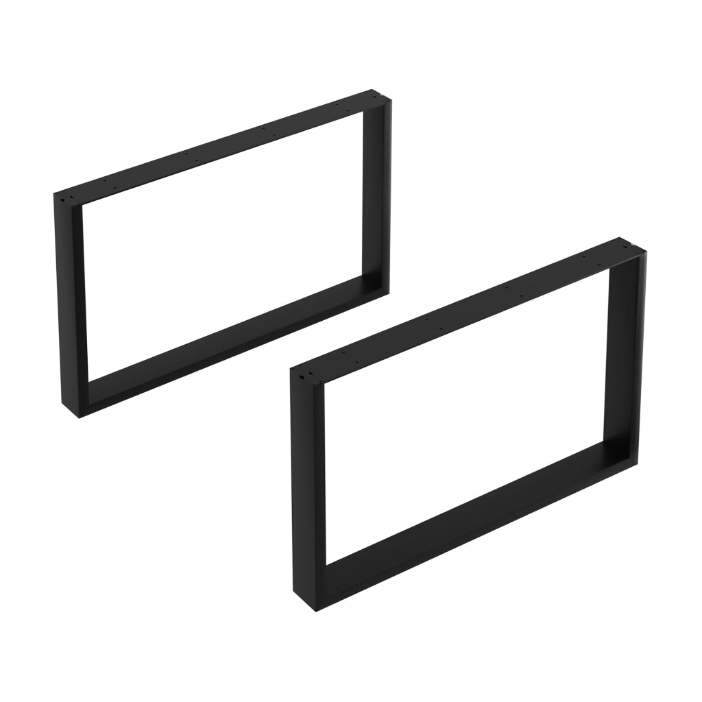 Set di 2 Gambe Rettangolari 'Makers' in Acciaio per Mobili Fai da Te (LxA) 66 x 40 cm Nero [en.casa]