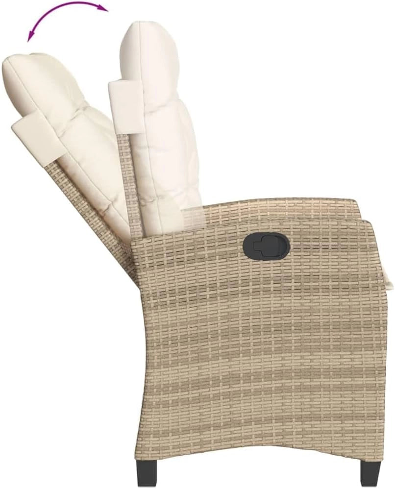 Set da Pranzo da Giardino 7 pz con Cuscini Beige in Polyrattan,Set da Pranzo Esterni,Set Pranzo da Giardino,Set da Pranzo su Patio-3212713
