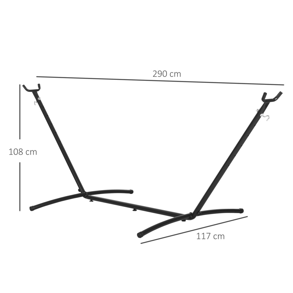 Supporto per Amaca Regolabile ¨C zephmum ¨C Nero 280x120x110cm