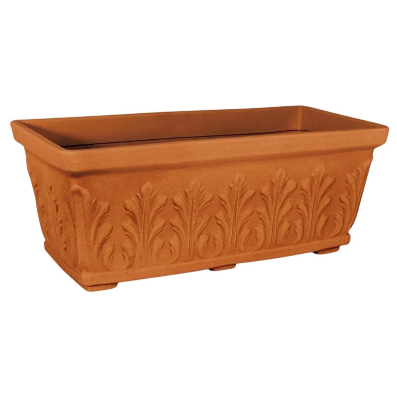 Vaso Fioriera decorativa classica tradizionale 60x30 H26 in polimero resistente terracotta per piante per giardini e terrazze - Made in Italy
