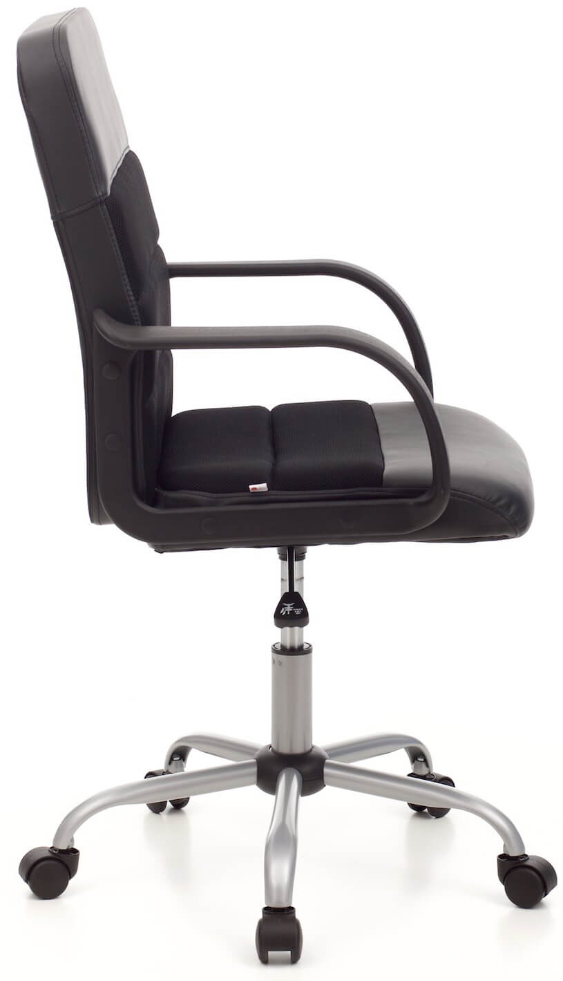 Sedia da Ufficio Operativa in Similpelle e Tessuto Soft Nera