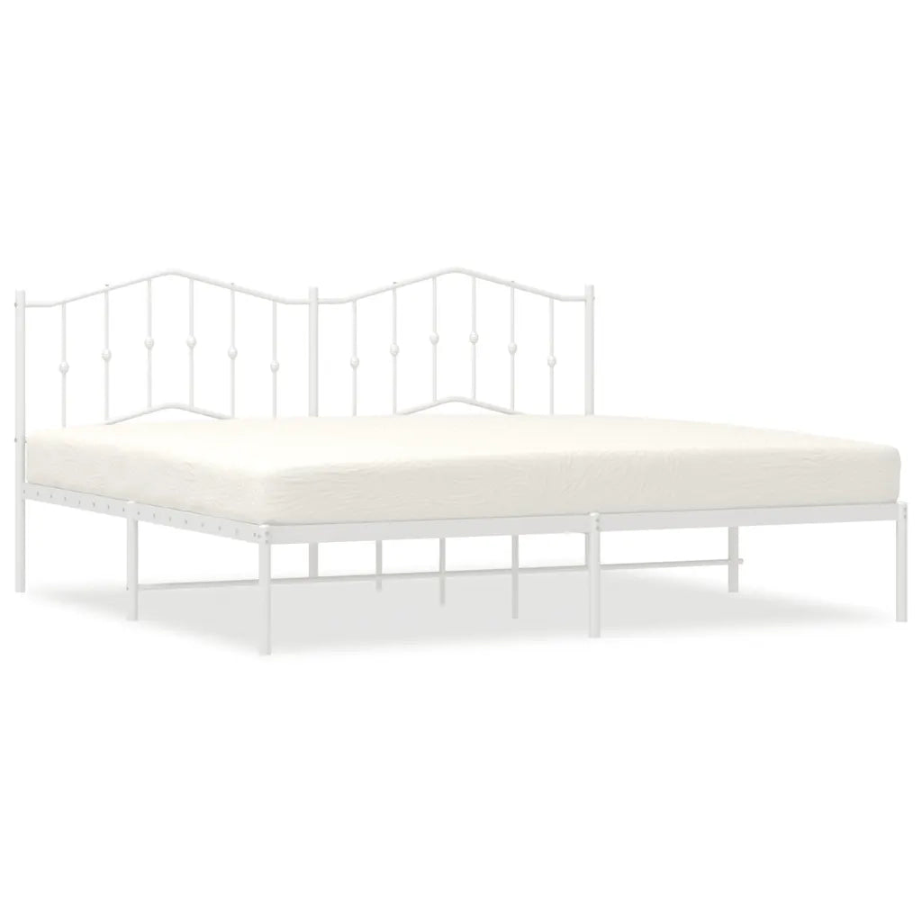 Giroletto con Testiera-Struttura Letto con testiera Metallo Bianco 193x203 cm 579851