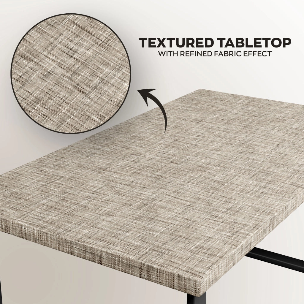 Tavolo da pranzo in legno e metallo con piedi squared neri 220x100 cm Grigio Testurizzato