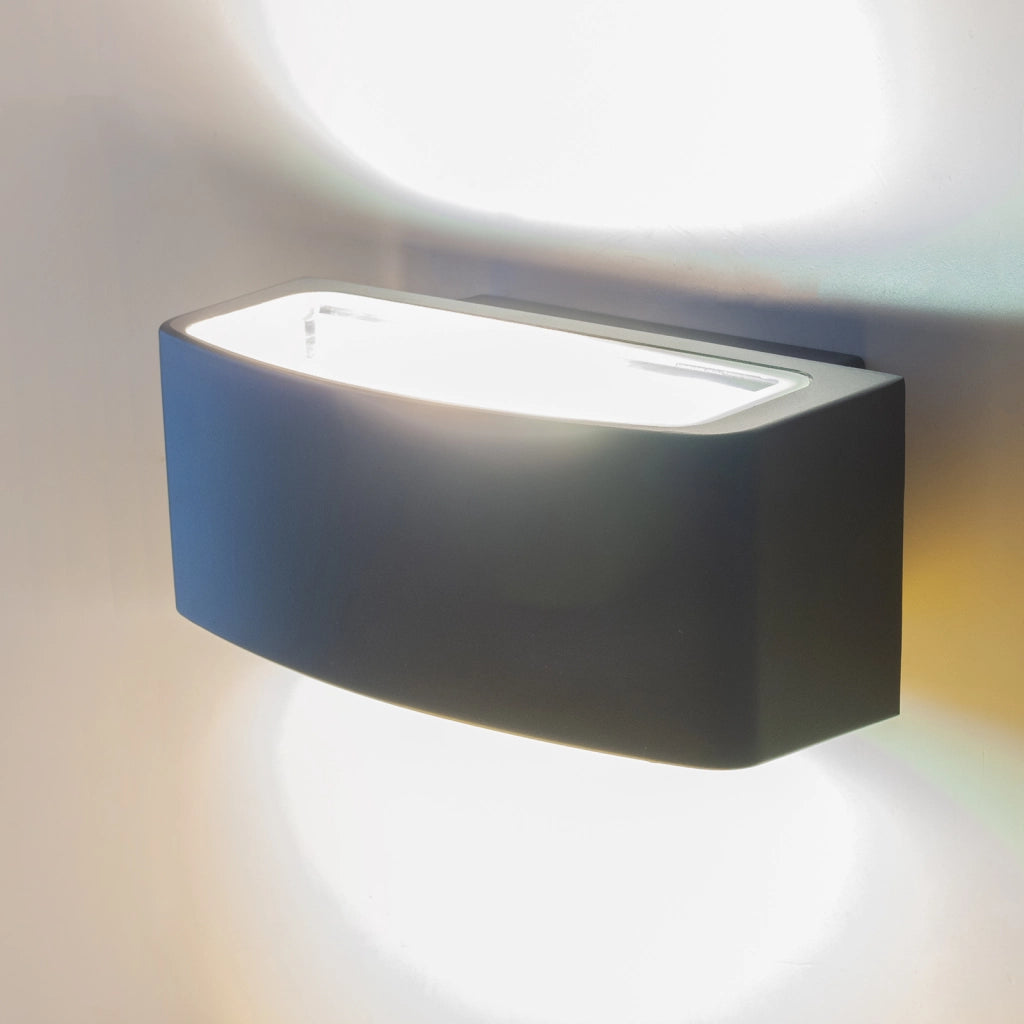 Applique LED lampada parete LED E27 doppia emissione luce ingresso giardino COLORE NERO
